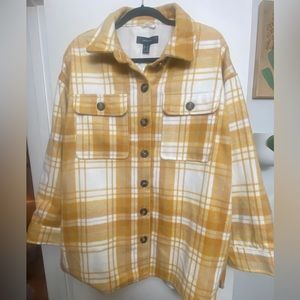 Plus size yellow shacket